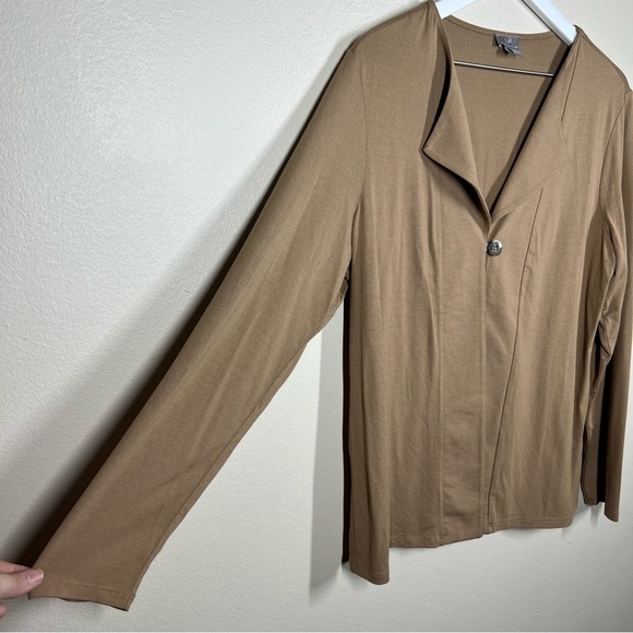J. Jill Womens Tan Wearever Collection Single Button Open Front Cardigan Large - Picture 6 of 11